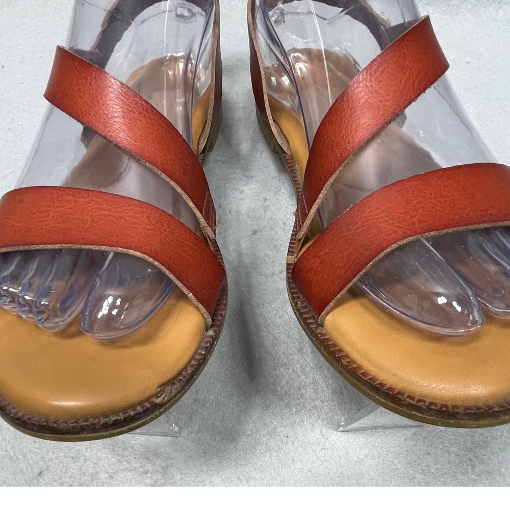 Cynthia Rowley Strappy Slingback Sandals Womens 6.5 Cognac Brown Leather - Picture 6 of 10